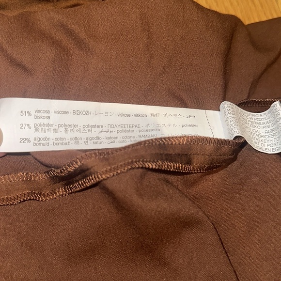 Zara Brown Satin Halter Neck Dress Size S - Picture 9 of 9